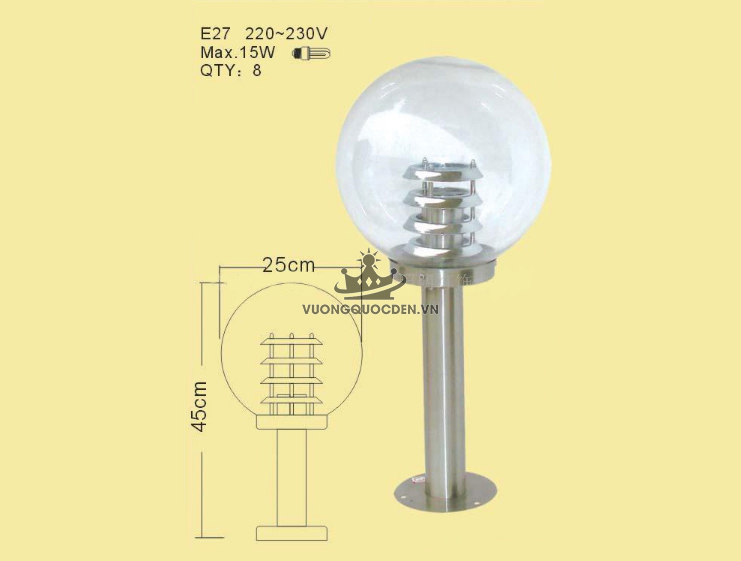 Đèn trụ cột năng lượng mặt trời ROL394-1